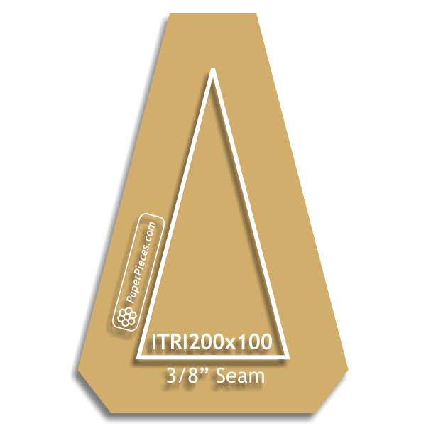 2" x 1" Isosceles Triangle - 3/8" Seam Acrylic Template