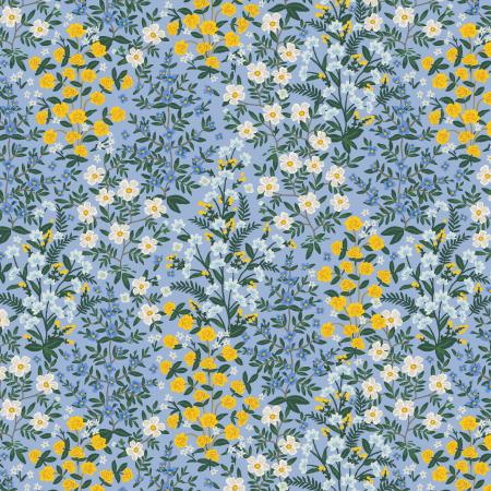 Rifle Paper Co. Camont Wildwood Garden Blue - Cotton + Steel - PER FULL METRE