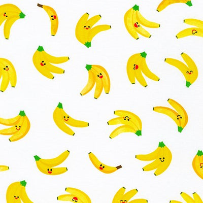 Farm to Table Bananas White - Robert Kaufman - PER FULL METRE